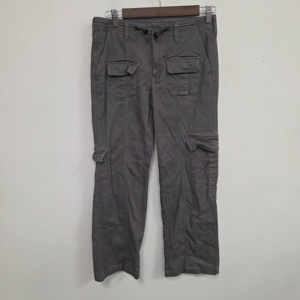 Forever 21 Womens Y2K Low Rise Cargo Utility Pants‎ Size XS Gray Flat Pocket